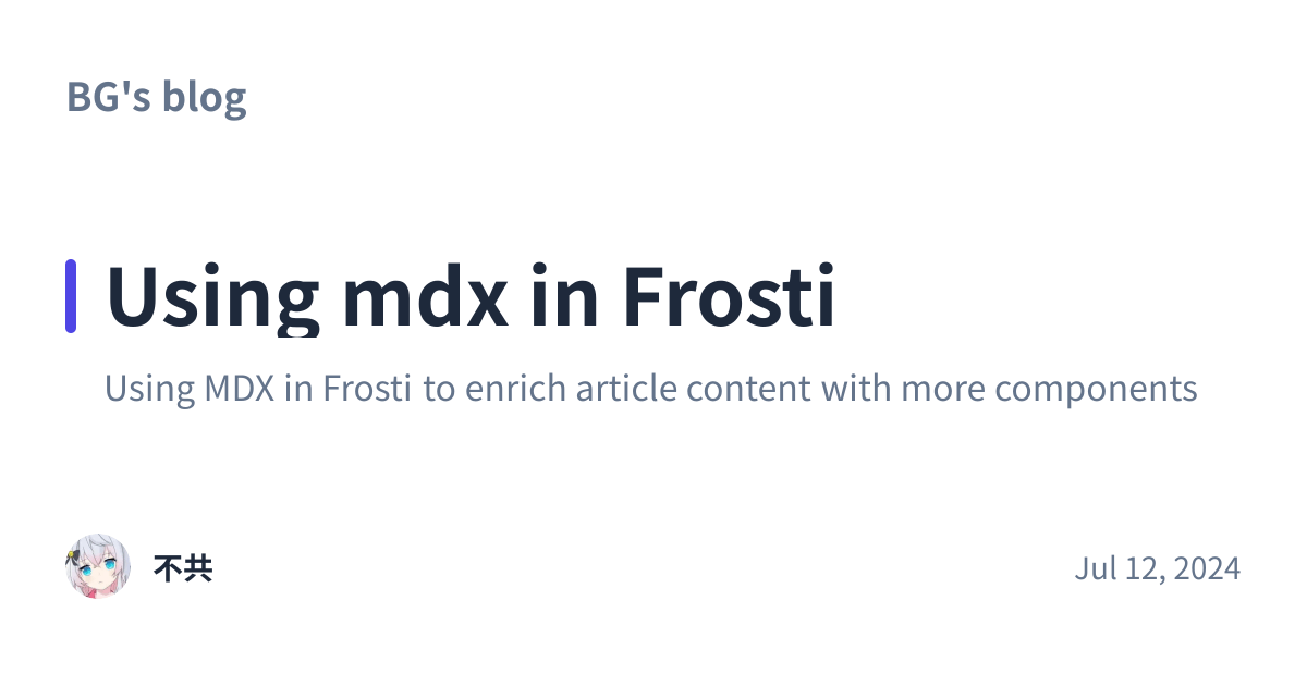 Share preview for Using mdx in Frosti
